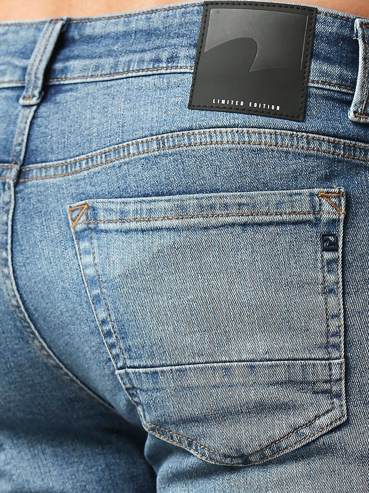 SPYKAR Men Cotton Bootcut Low-Rise Mildly Distressed Heavy Fade Stretchable Jeans