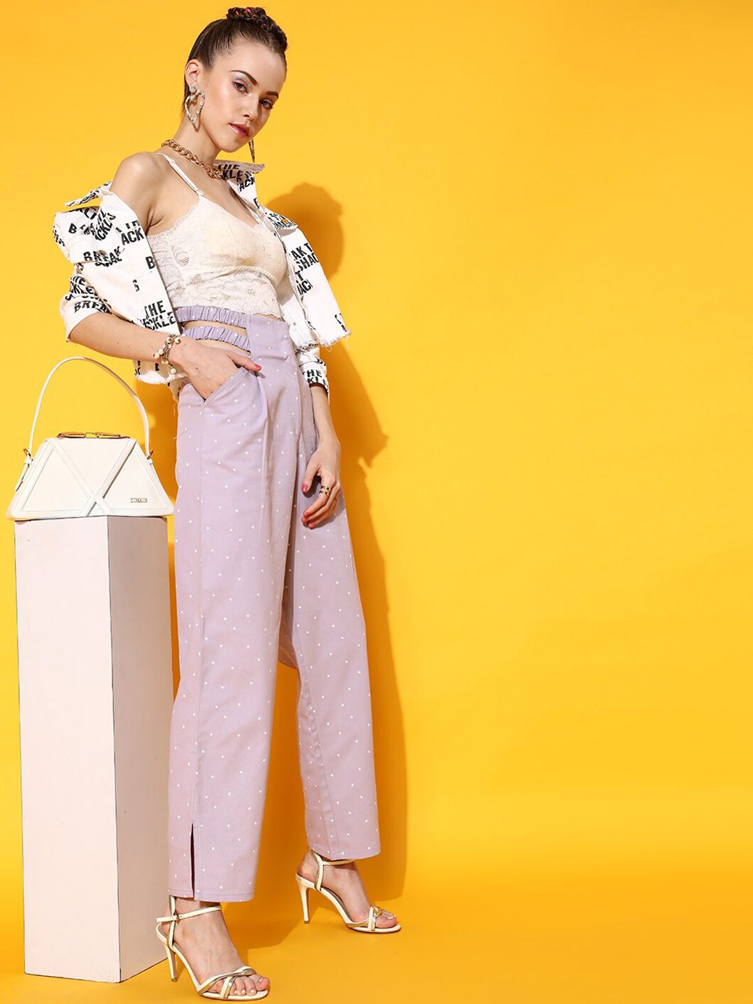 STREET 9 Women Lavender Solid Trousers