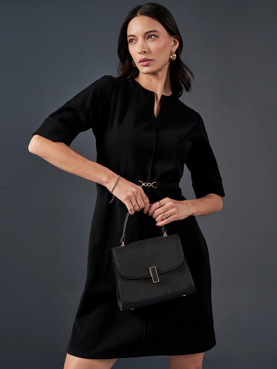 AND Round Neck A-Line Dress