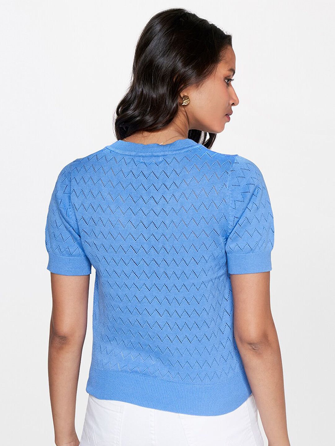 AND Self Design V-Neck Cotton Top