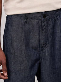 ether Men Chambray Pleated Trousers