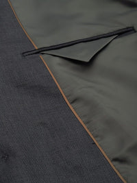 Raymond Men Charcoal Grey Slim Fit Self Design Single-Breasted Formal Blazer