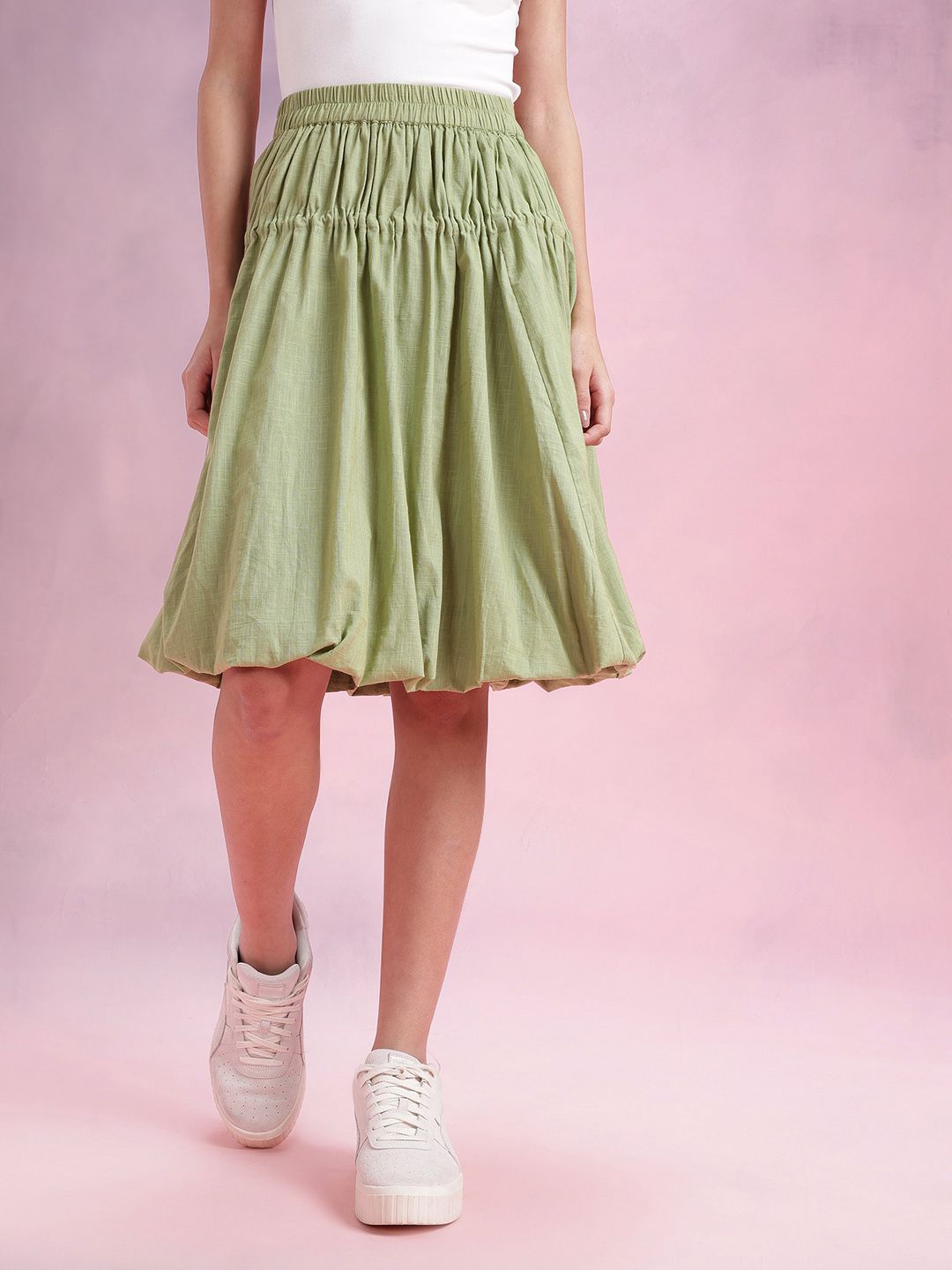 DressBerry Toggle Fastening Ruched Balloon Skirt