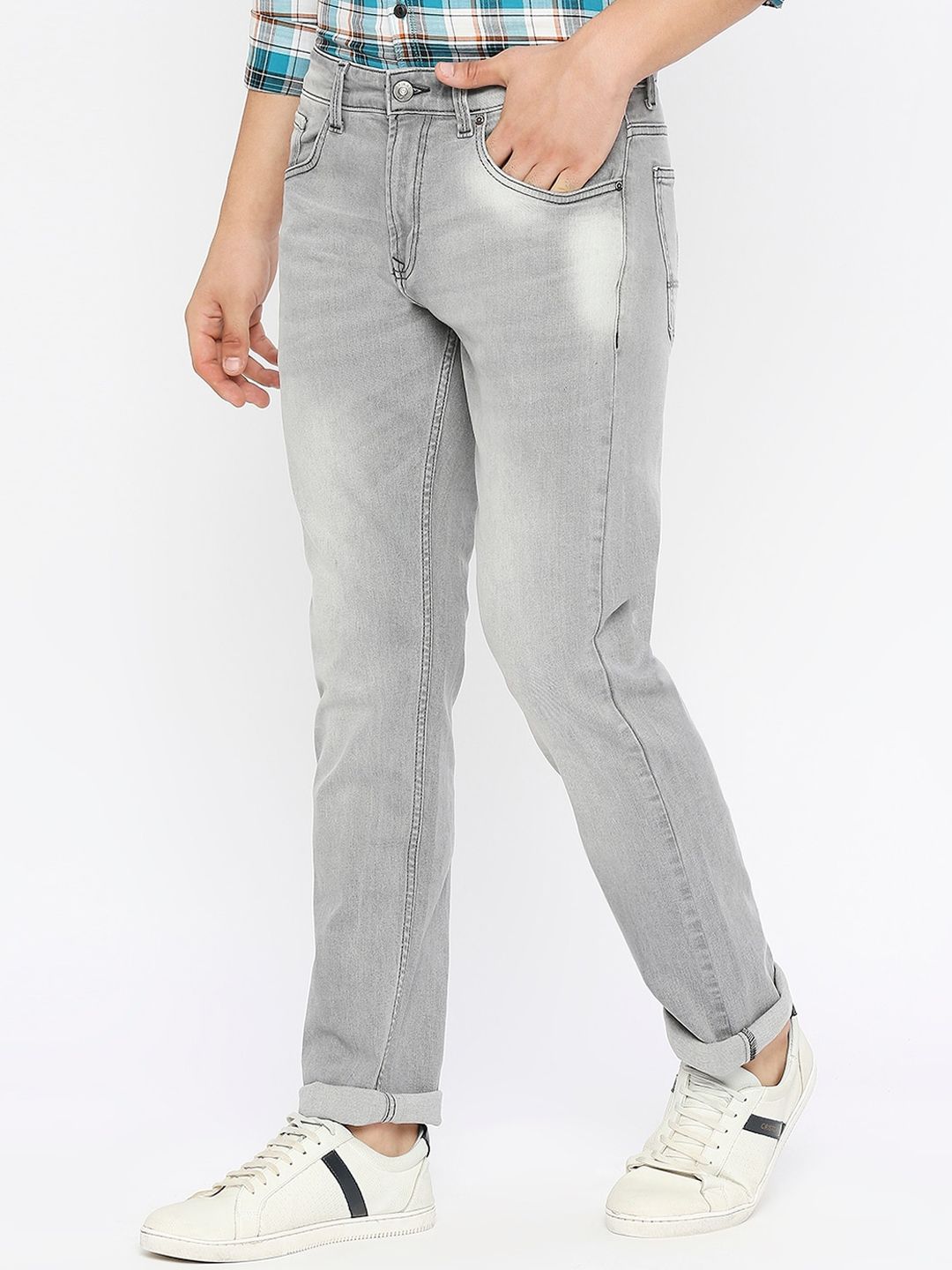 SPYKAR Men Relaxed Fit Heavy Fade Clean Look Whiskers Stretchable Jeans