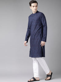 See Designs Men Blue Printed Kurta