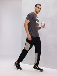 HRX by Hrithik Roshan Men Colourblocked Mid-Rise Rapid-Dry Regular Fit Running Joggers