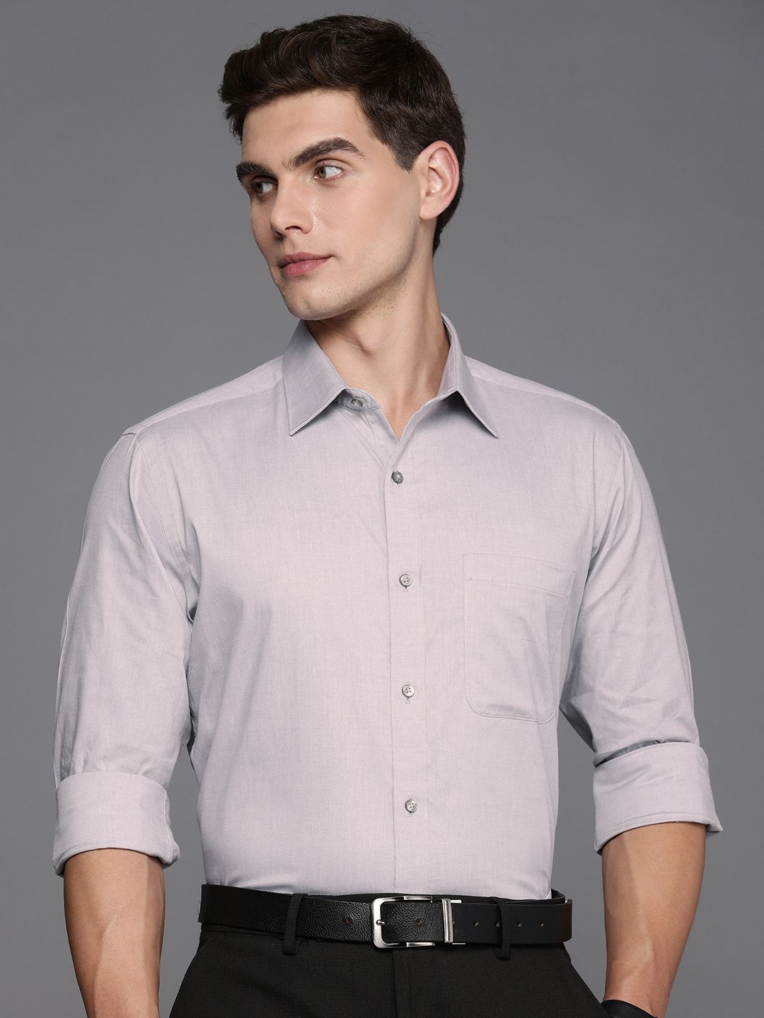 Raymond Self Design Slim Fit Pure Cotton Formal Shirt