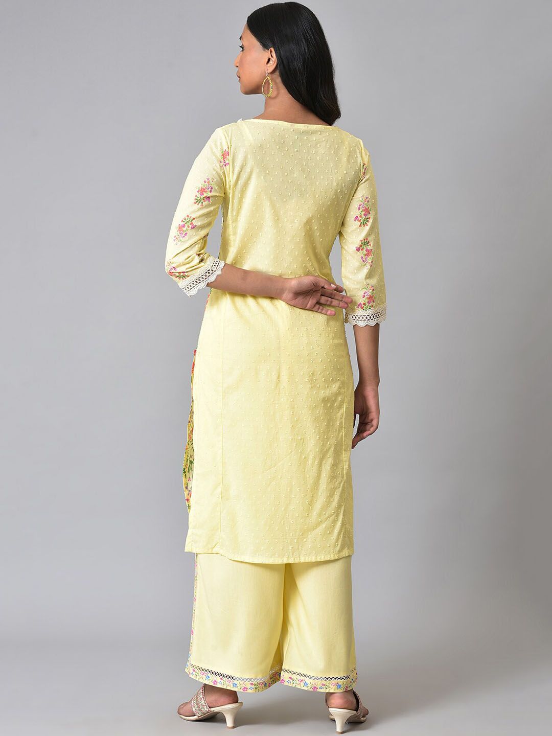 W Floral Printed Pure Cotton Kurta