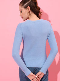 STREET 9 Women Blue Solid Pullover