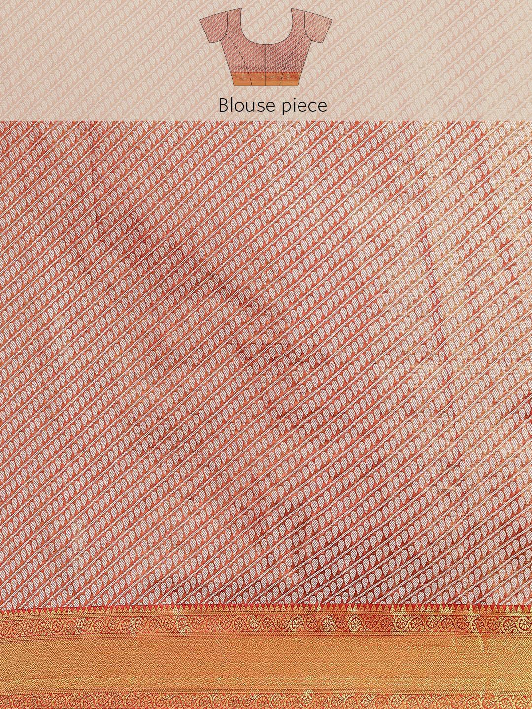 Silk Land Green & Red Floral Zari Ikat Saree