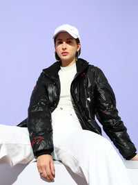 STREET 9 Women Black Floral Longline Puffer Jacket