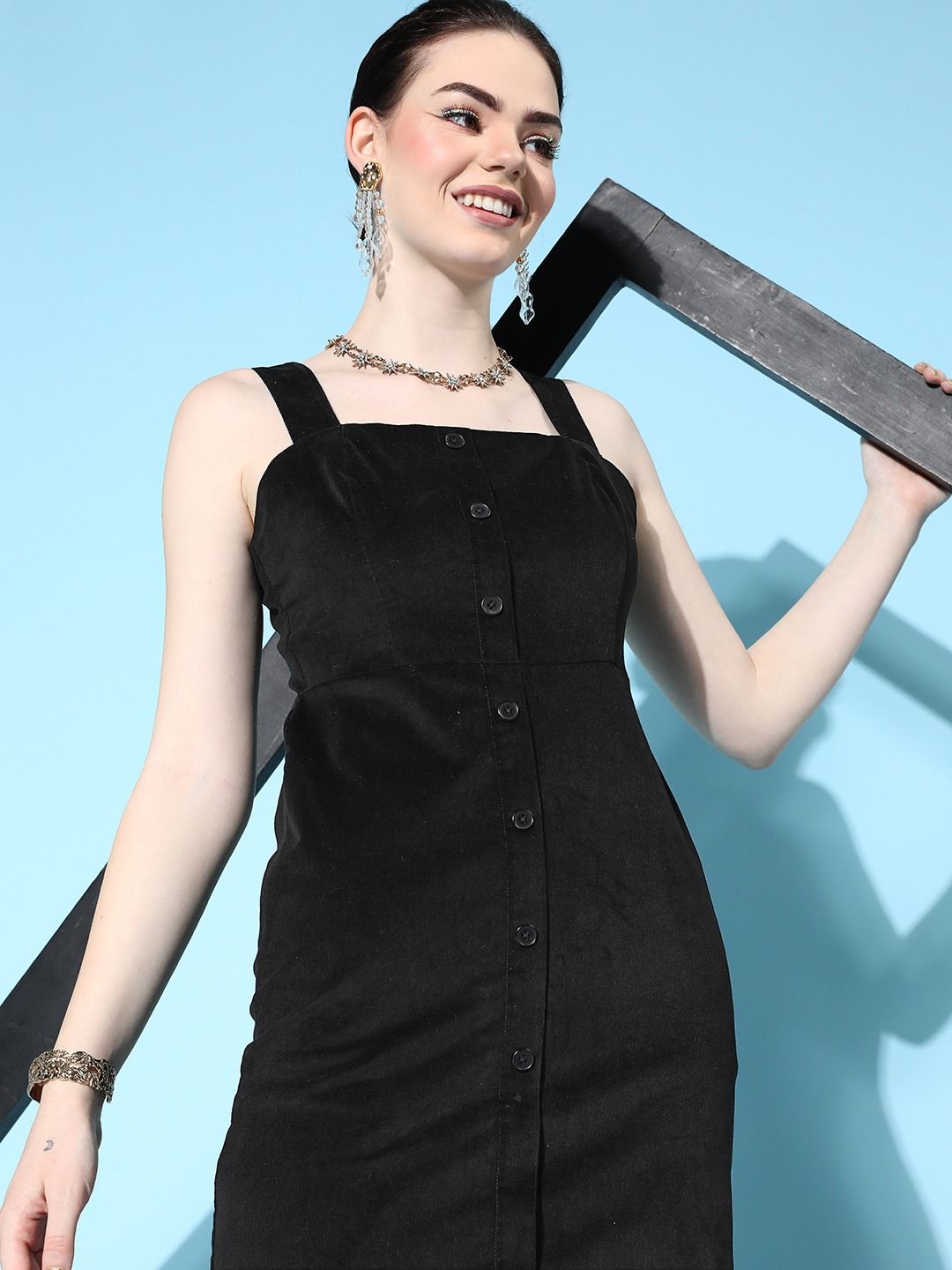 Berrylush Women Black Bodycon Mini Dress