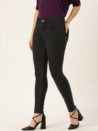 DressBerry Women Black Skinny Fit Mid-Rise Clean Look Stretchable Jeans