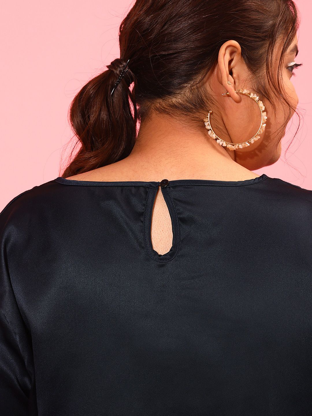 CURVY STREET Plus Size Embellished Boat Neck Top