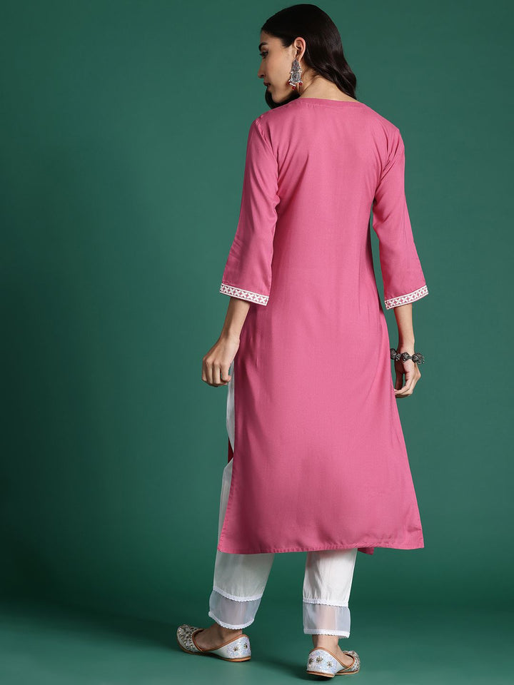 Indo Era Ethnic Motifs Embroidered Thread Work Kurta