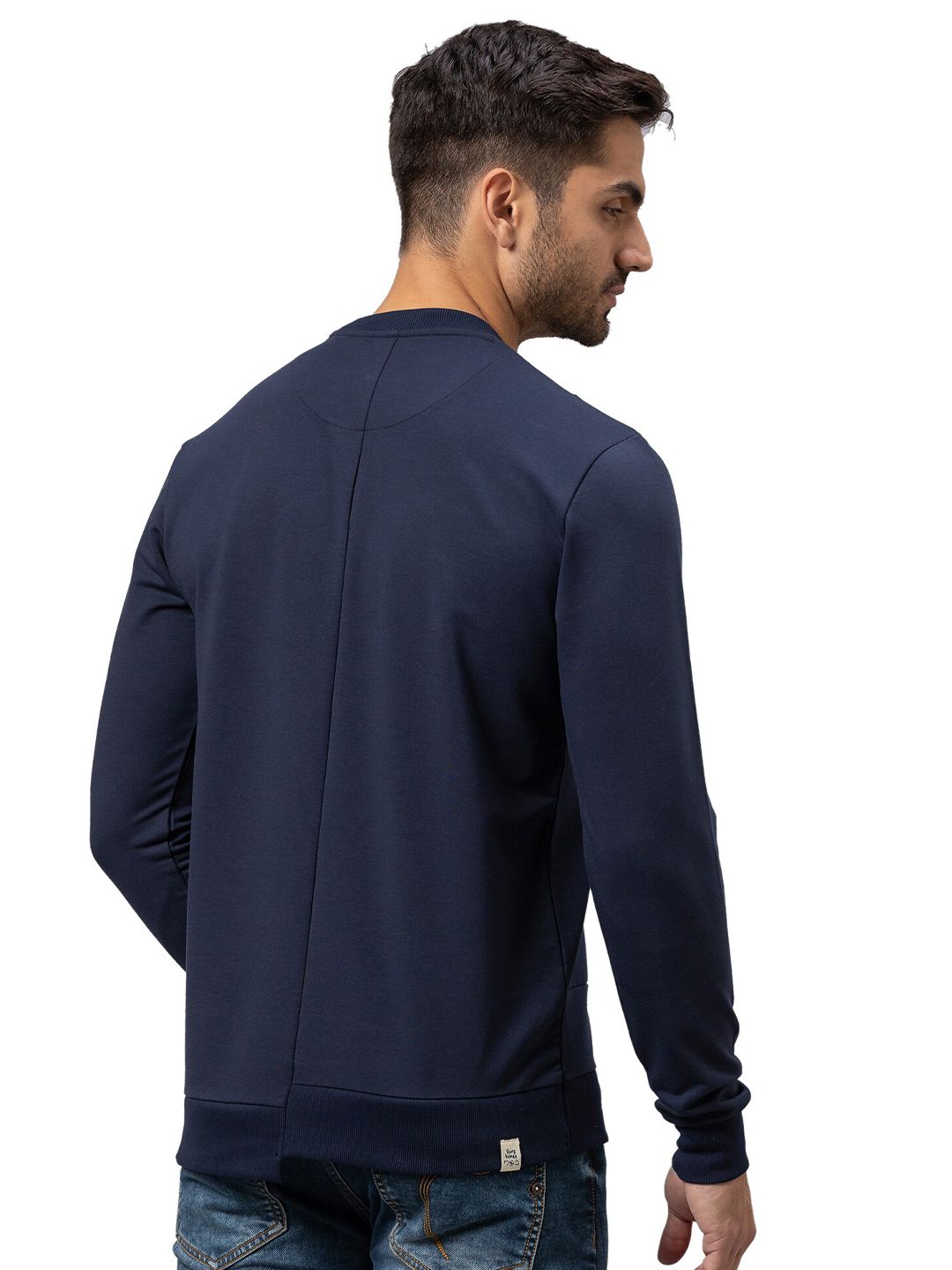 Being Human Men Navy Blue Cotton Sweatshirt