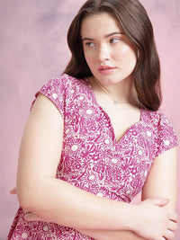 DressBerry Floral Print A-Line Dress