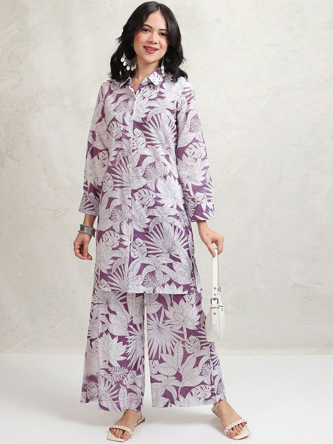 Vishudh Printed Shirt With Trousers Co-Ords