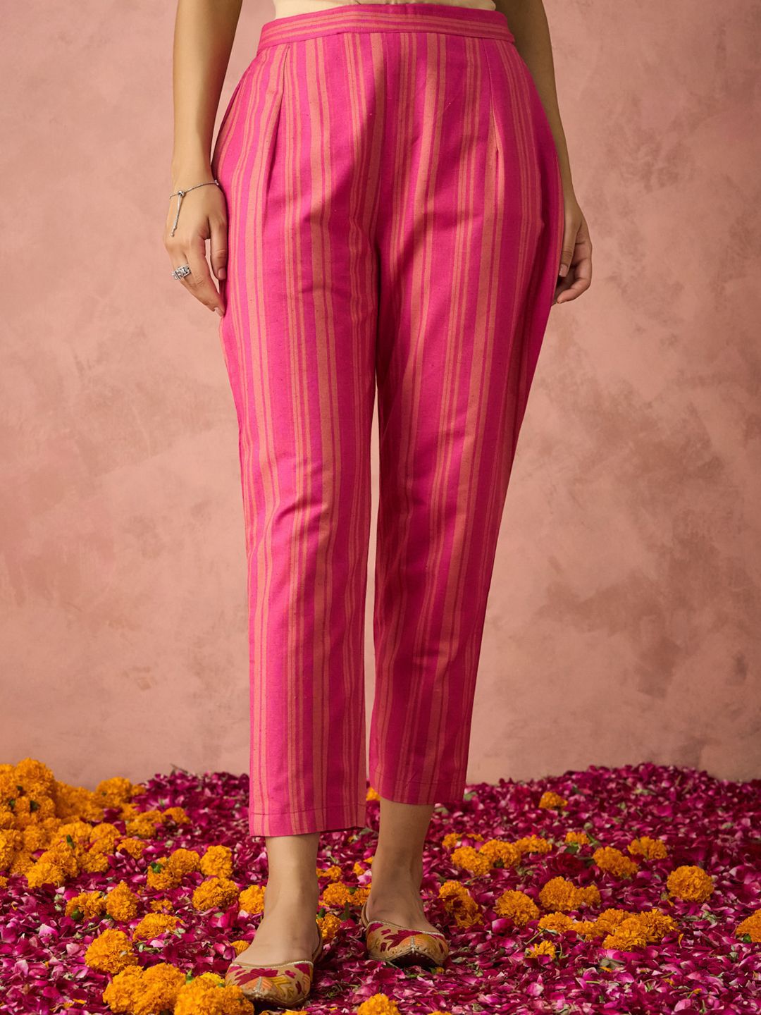 KALINI Ethnic Motifs Embroidered Straight Kurta With Trousers And Dupatta