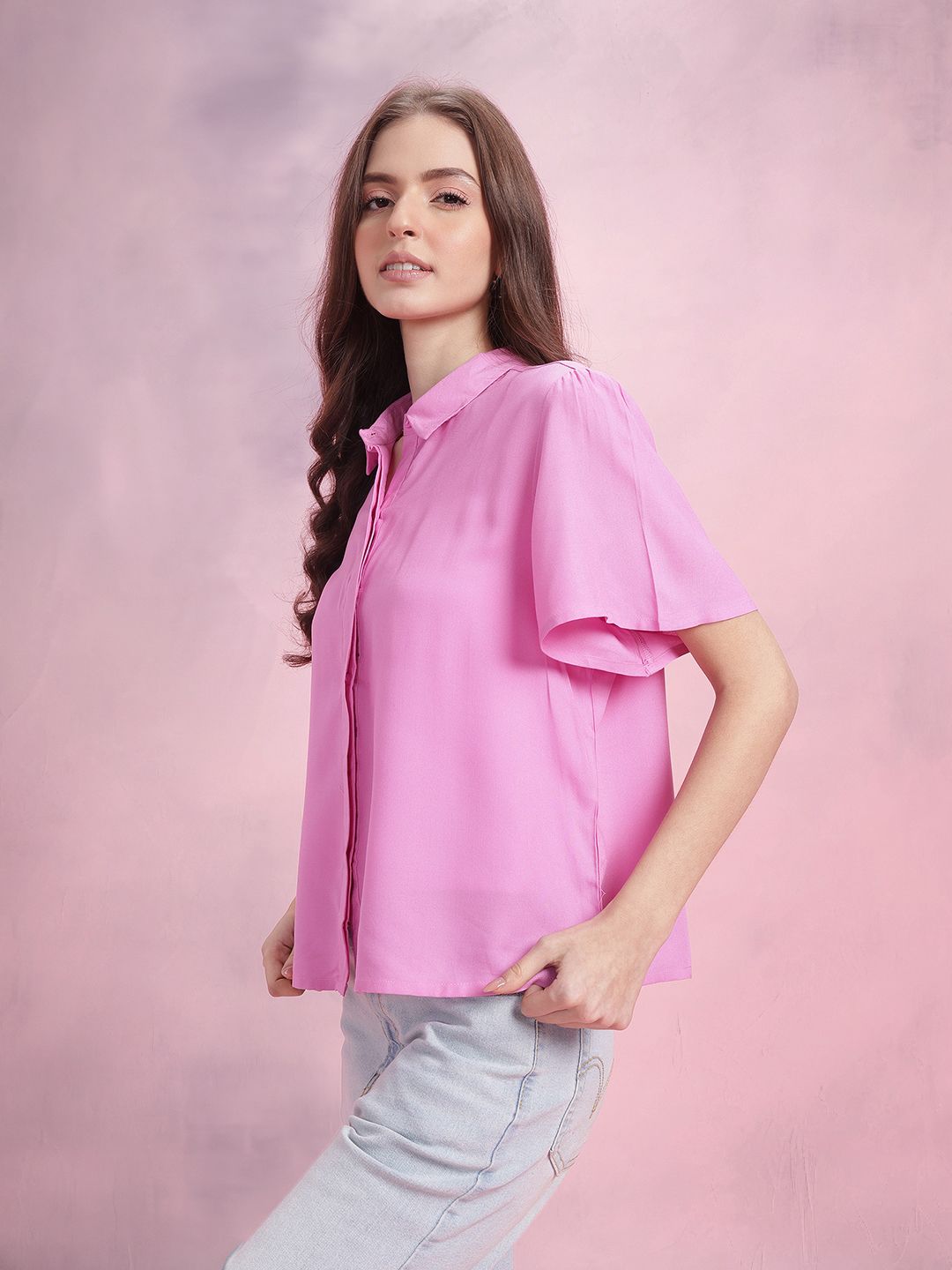 DressBerry Flutter Sleeve Casual Shirt