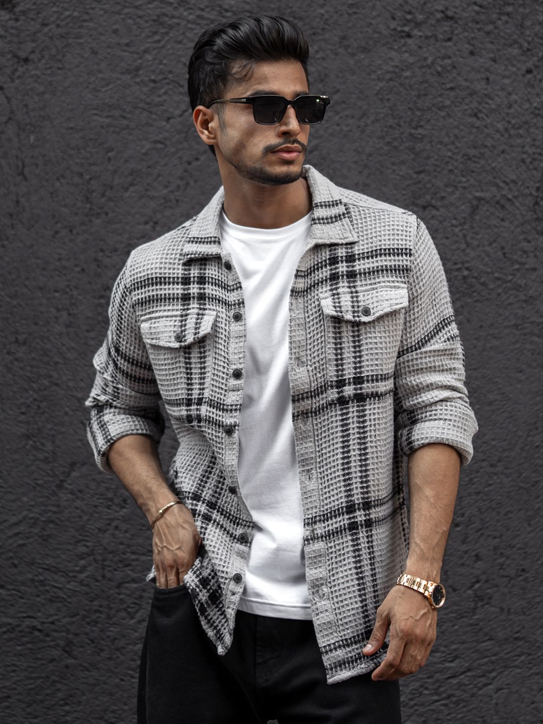 Powerlook Men Tartan Checks Opaque Checked Casual Shirt