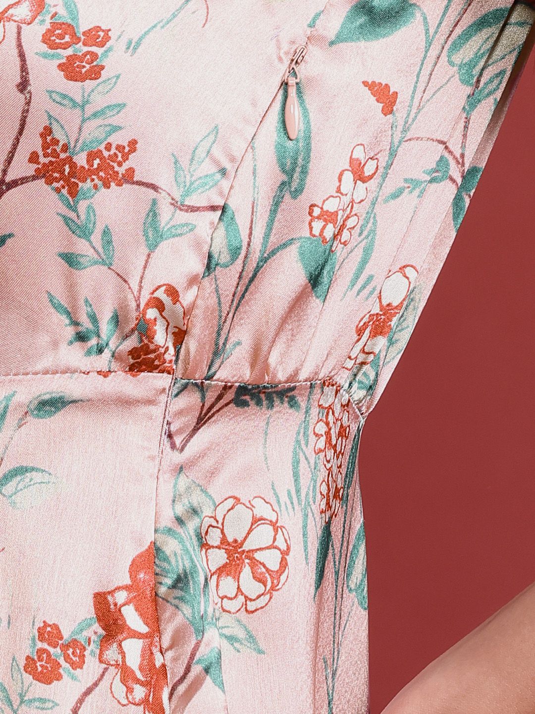 all about you Floral Print Satin Wrap Dress