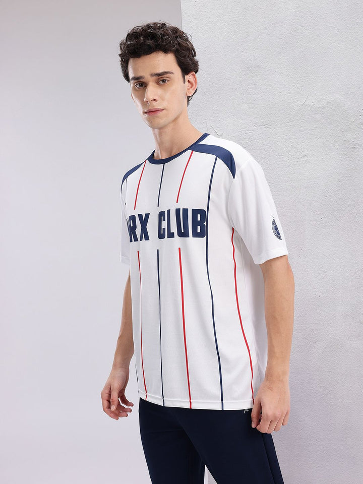 HRX by Hrithik Roshan Typography Print Drop-Sleeves Relaxed Fit Football T-shirt