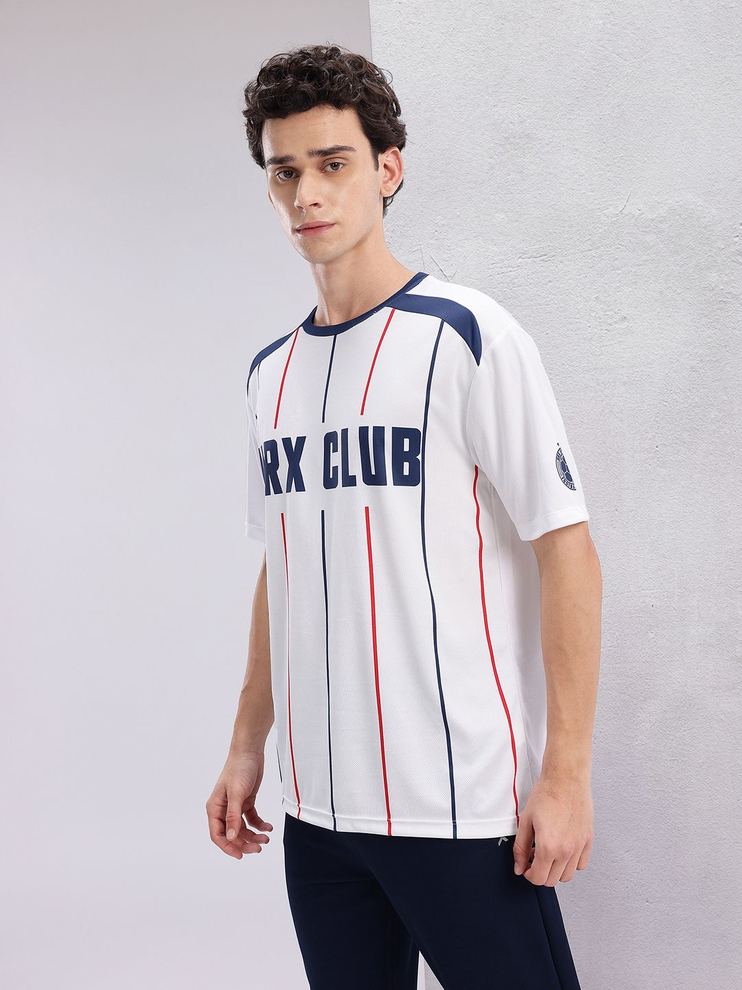 HRX by Hrithik Roshan Typography Print Drop-Sleeves Relaxed Fit Football T-shirt
