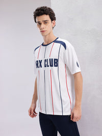 HRX by Hrithik Roshan Typography Print Drop-Sleeves Relaxed Fit Football T-shirt