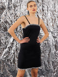STREET 9 Embellished Shoulder Straps Sheath Dress