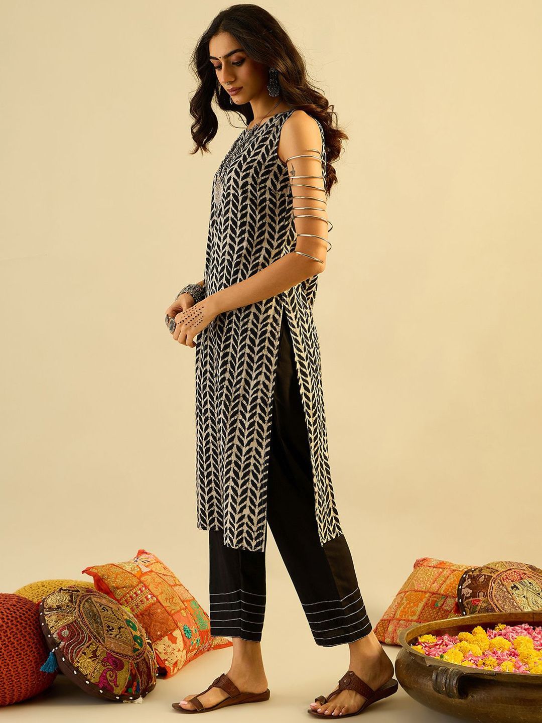 Indo Era Women Floral Printed Indie Prints Kurta