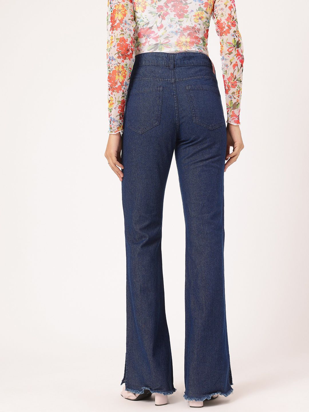 DressBerry Women Distressed Darling Frayed Hem Bootcut Jeans