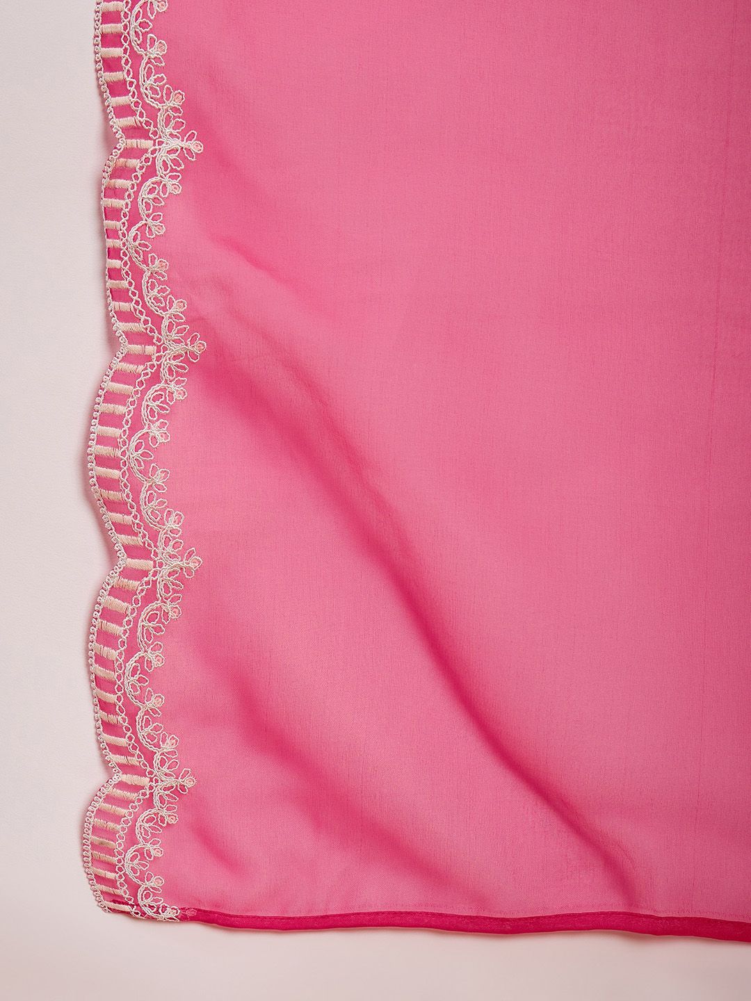 Indo Era Floral Yoke Design Regular Thread Work Kurta With Trousers & Dupatta