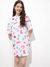 DressBerry Call Me Colourful Cutie Printed Praise T-shirt Dress