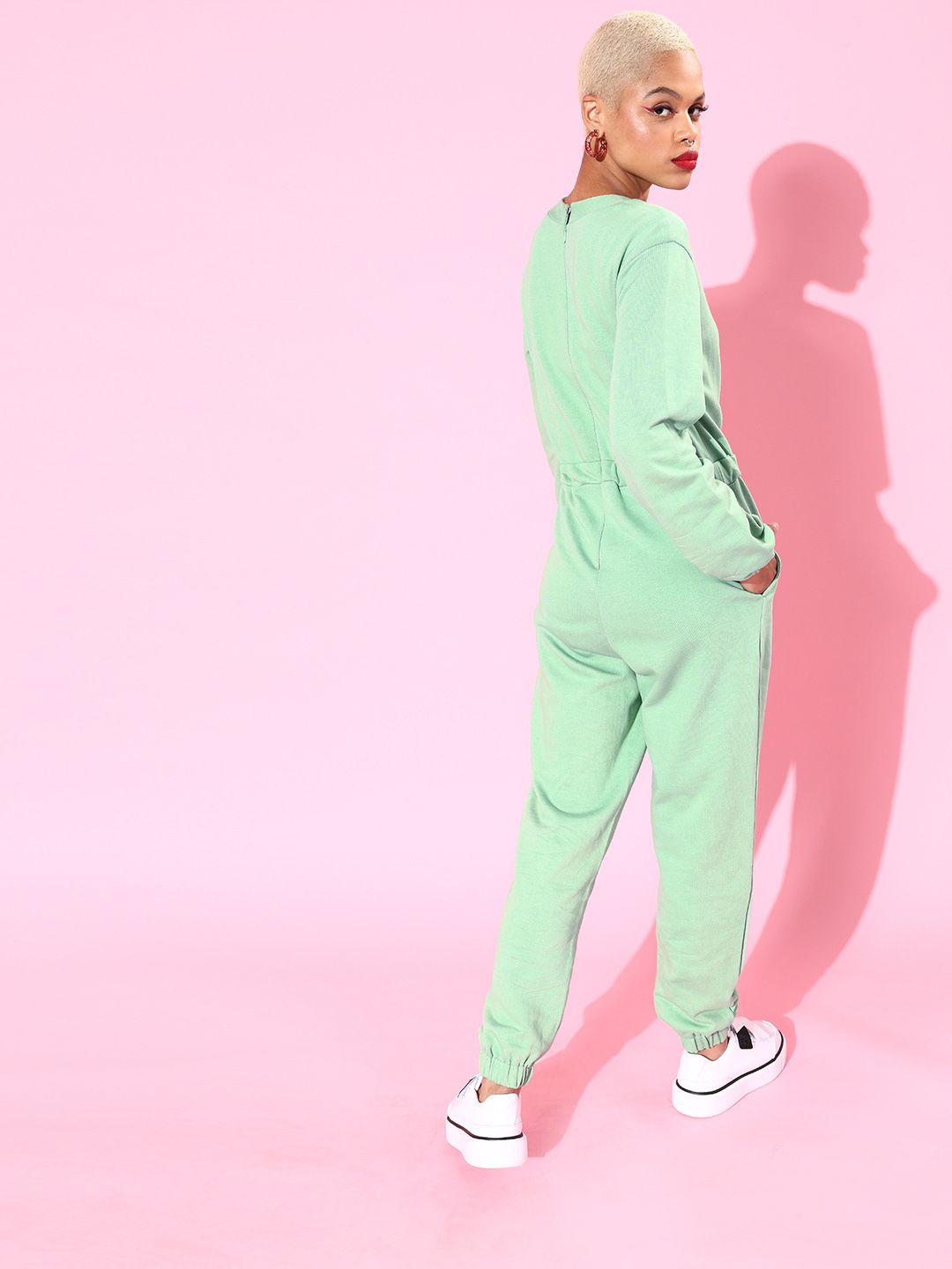 Athena Green Jumpsuit with Drawstring