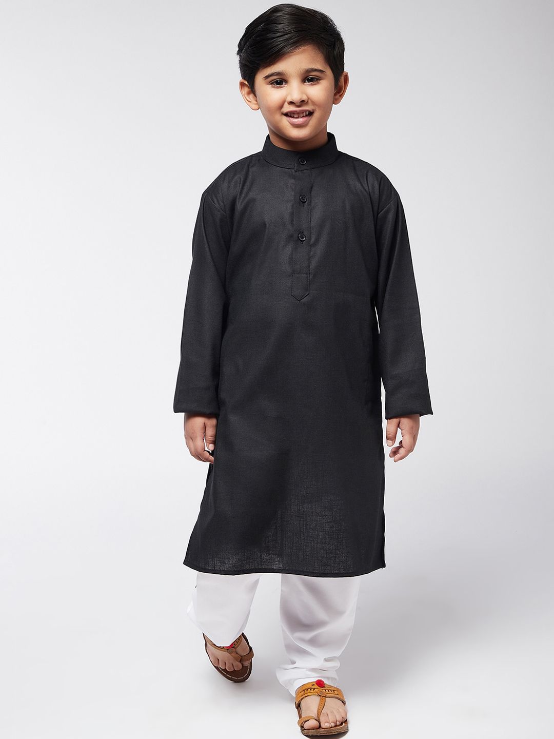 SOJANYA Boys Black Kurta