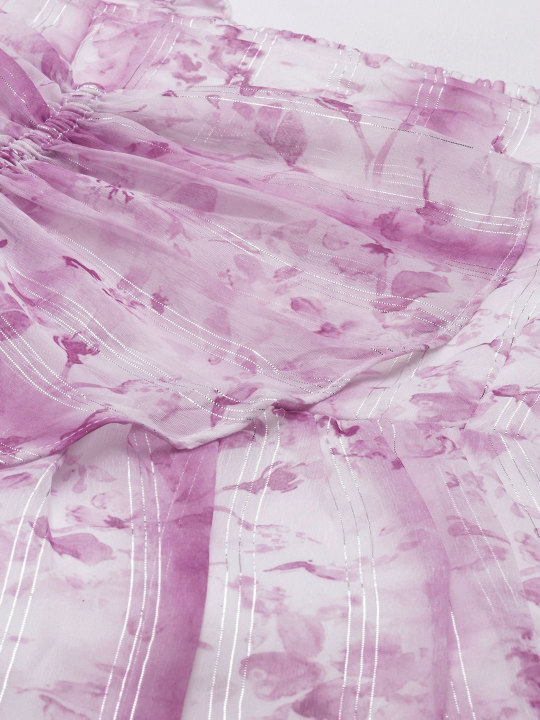 AND Lavender Floral Printed Mini Fit & Flare Dress