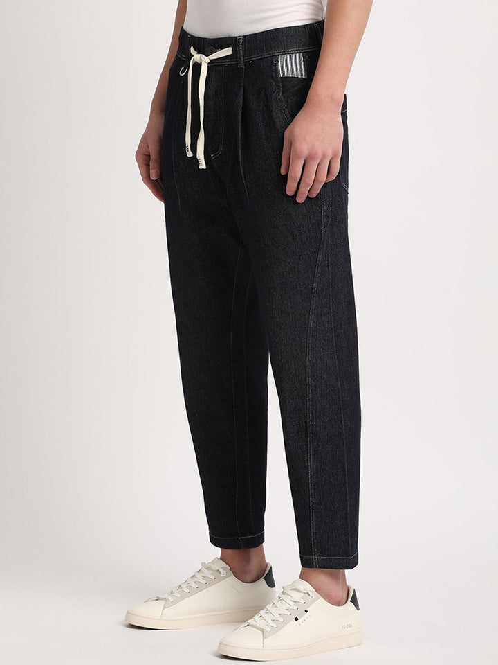 THE BEAR HOUSE Men Relaxed Loose Fit Cotton Denim Trousers