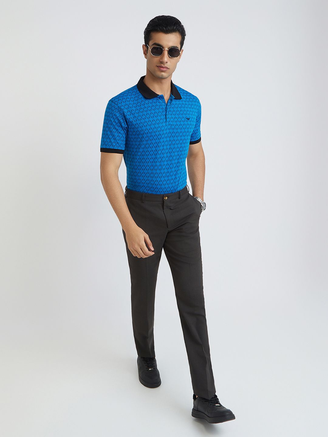 Park Avenue Printed Polo Collar Slim Fit T-shirt