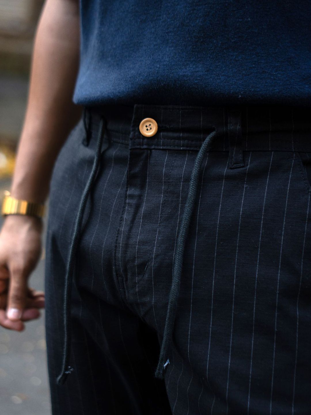 Powerlook Striped Pure Cotton Trouser