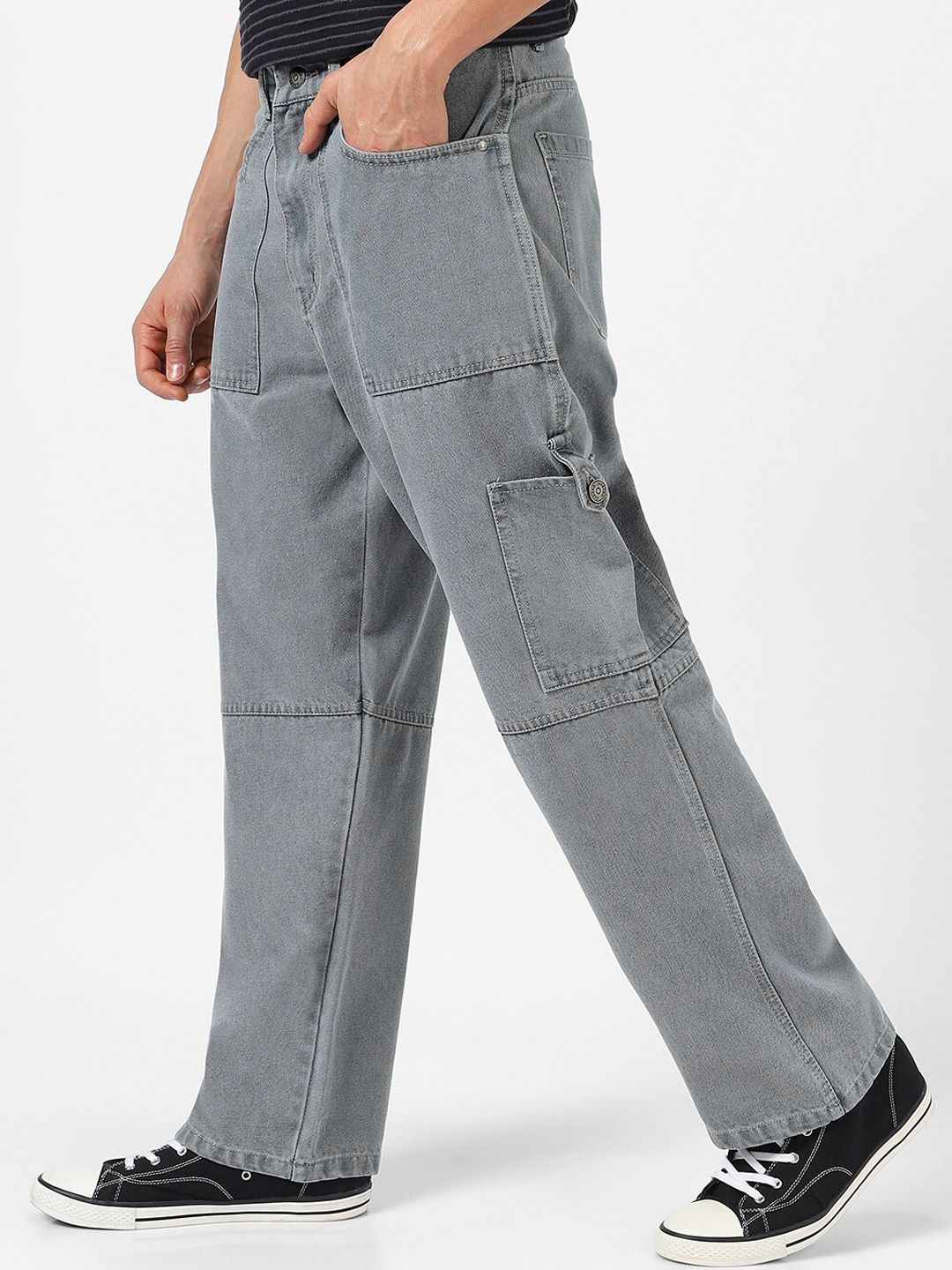 Urbano Fashion Men Loose Relaxed Fit Mid-Rise Jeans