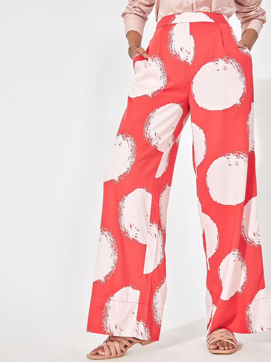 The Label Life Women Printed Flared Trousers