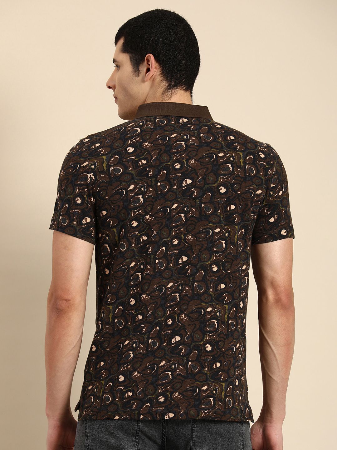 Being Human Clothing Men Printed Polo Collar Pure Cotton T-shirt