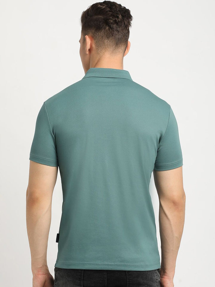 THE BEAR HOUSE Polo Collar Short Sleeves Slim Fit T-shirt