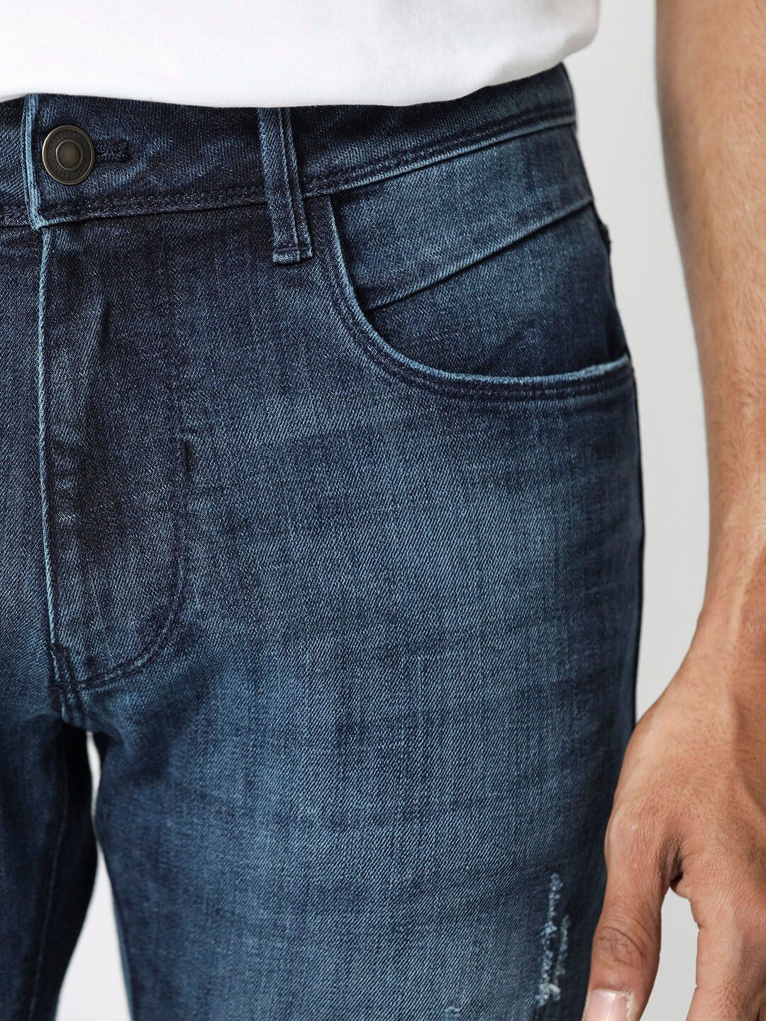 RARE RABBIT Men Hawkins Slim Fit Mid-Rise Stretchable Jeans