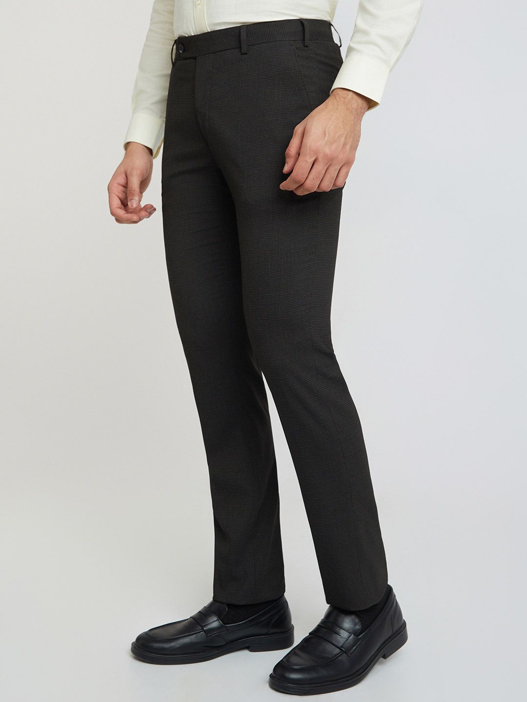Raymond Men Checked Slim Fit Formal Trousers