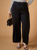 SASSAFRAS Curve Women Straight Fit High-Rise Trousers