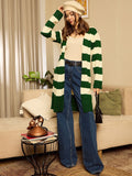 Berrylush Women Striped Longline Cardigan