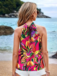 DressBerry Floral Print Halter Neck Top
