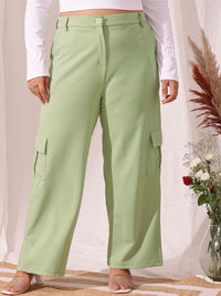 CURVY STREET Women Relaxed Straight Fit Cargos Trousers